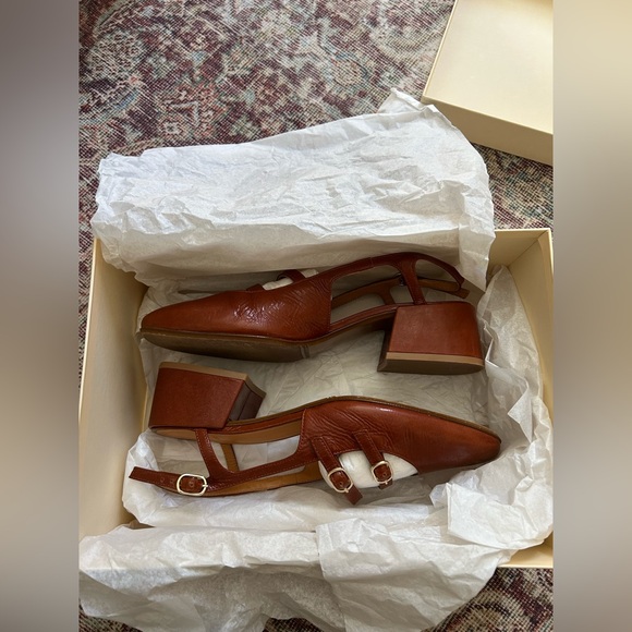 Sezane Paula Babies in Polished Camel Sz 38 (US 7) - Picture 5 of 12